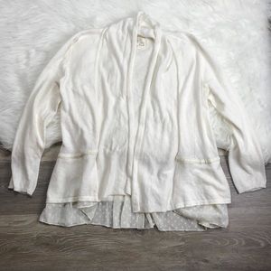 Angel of North white open front cute cardigan S